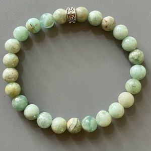 Natural Green Flower Angelite Handcrafted Bead Bracelet